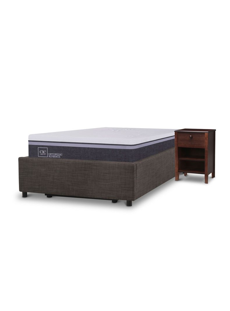Cama Space Box Ortopedic Advance 1.5 Plazas +Velador Torino-0