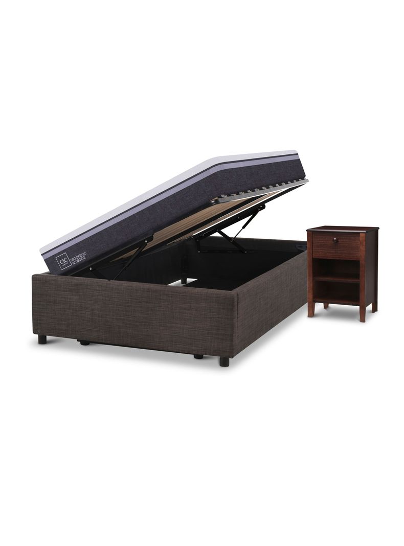 Cama Space Box Ortopedic Advance 1.5 Plazas +Velador Torino-1