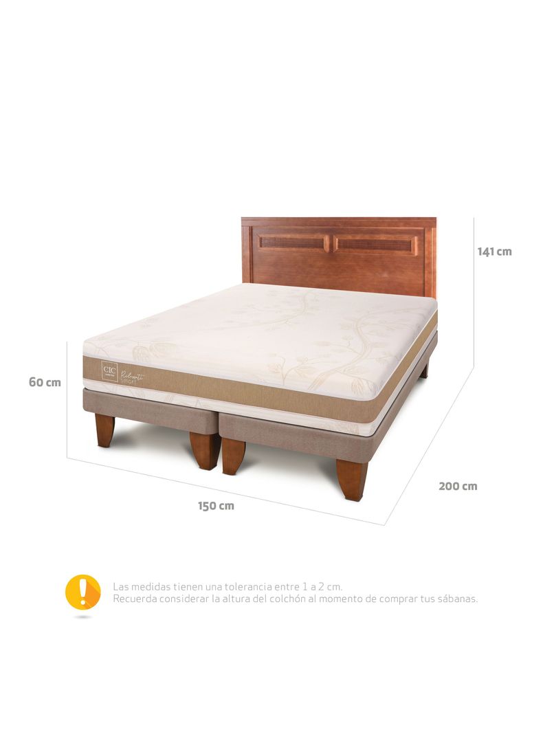Cama Europea Rilassati Infinity 2 Plazas Bd Respaldo Milan-1