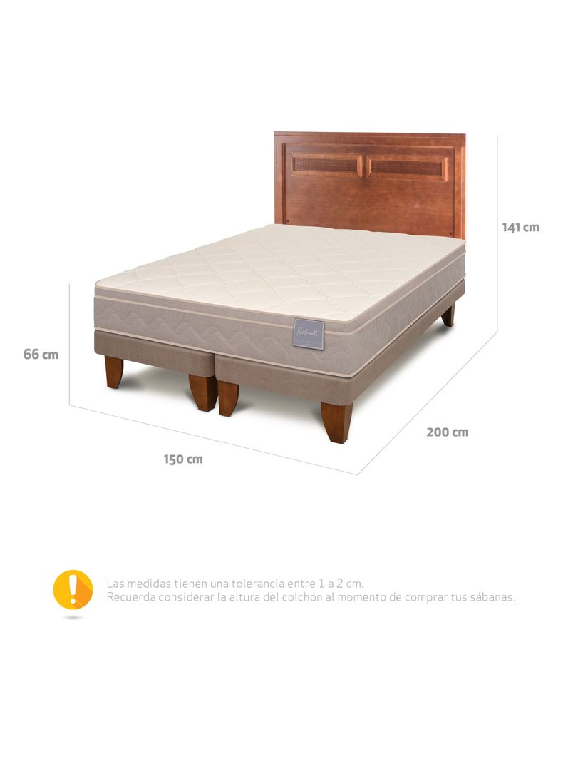 Cama Europea Rilassati 2 Plazas Base Dividida Respaldo Milan-1
