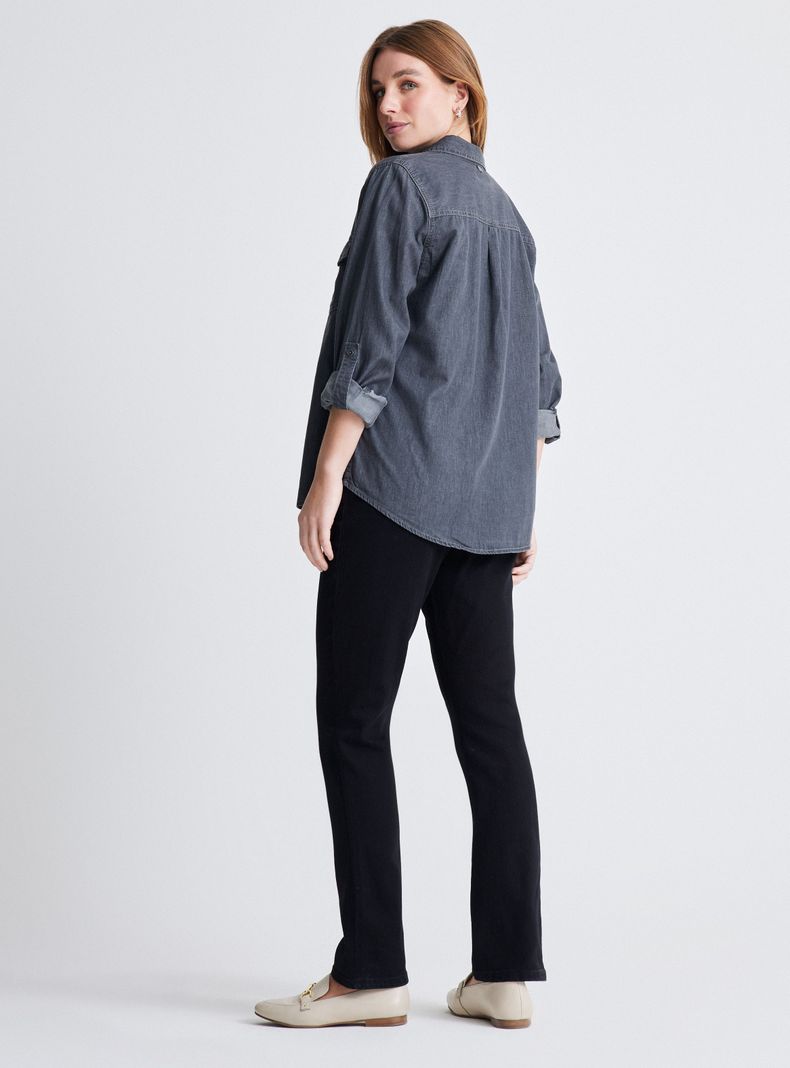 Camisa Básica Denim Abotonada-5
