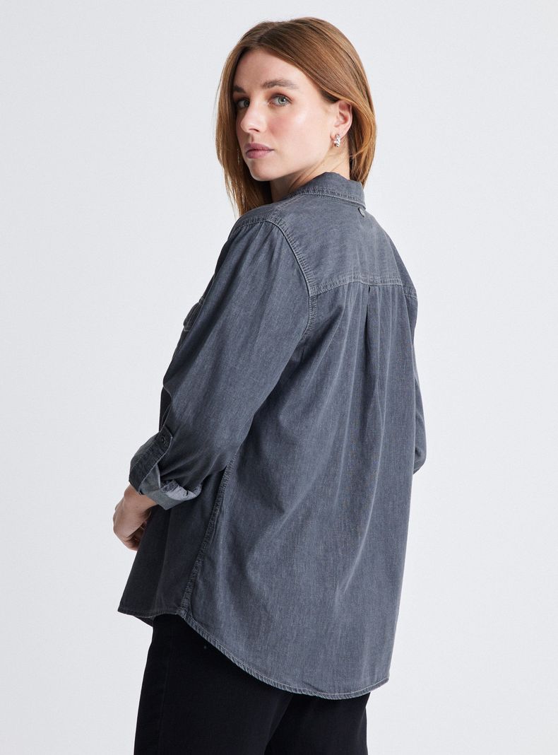 Camisa Básica Denim Abotonada-1