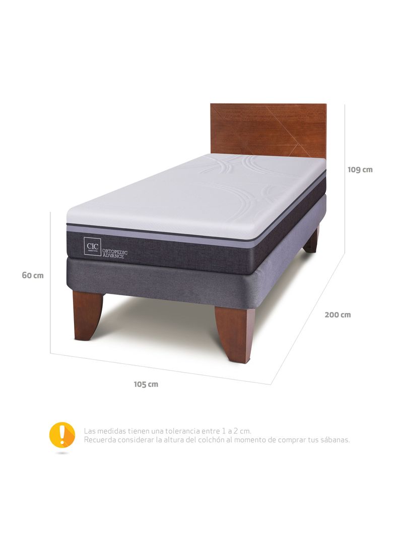 Cama Europea Ortopedic Advance 1.5 Plazas + Respaldo New Villarrica-1