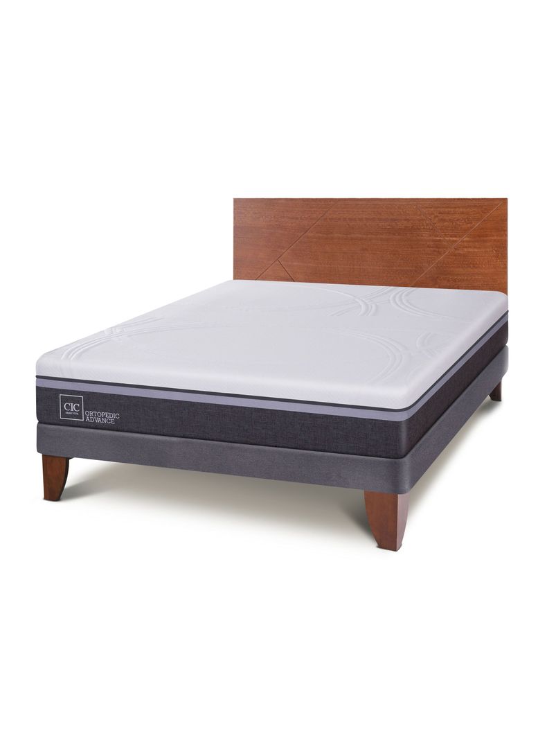 Cama Europea Ortopedic Advance 2 Plazas Base Normal + Respaldo New Villarrica-0