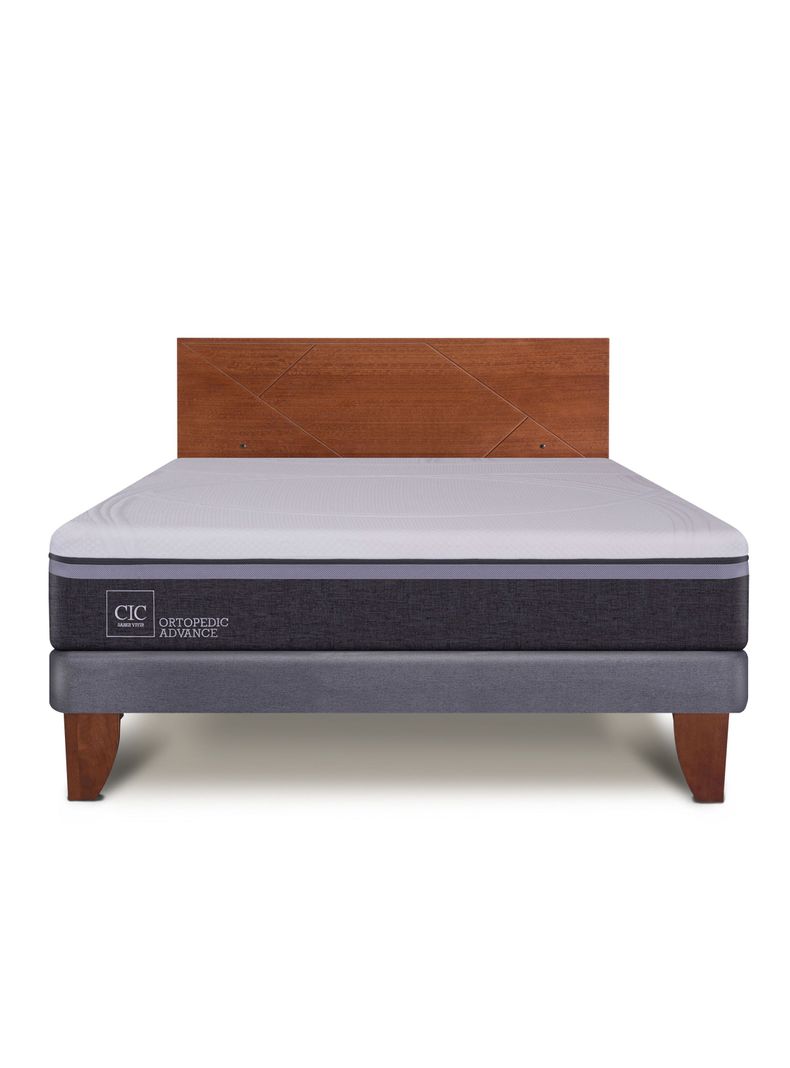 Cama Europea Ortopedic Advance 2 Plazas Base Normal + Respaldo New Villarrica-2