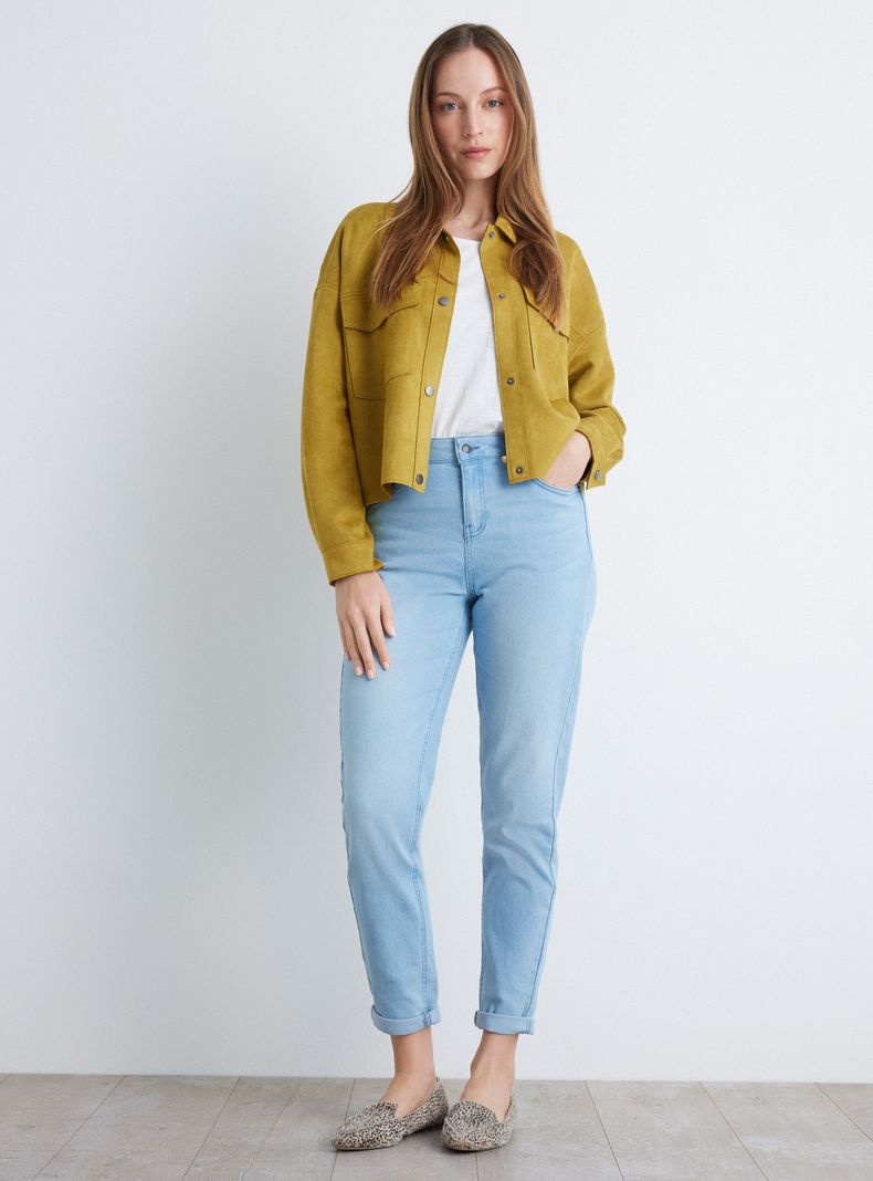 Jean Slim Fit con Botón y Bolsillos-4