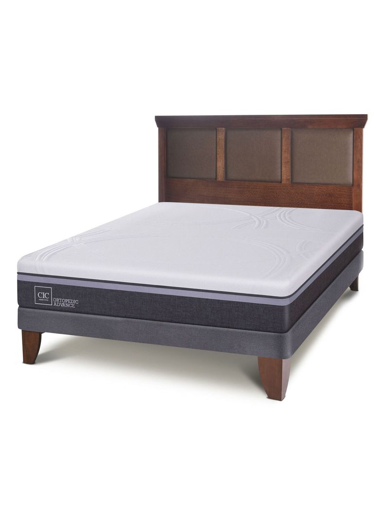 Cama Europea Ortopedic Advance 2 Plazas Base Normal + Respaldo New Torino
