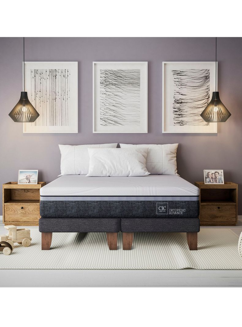 Cama Europea Ortopedic Advance King + Respaldo New Torino-4