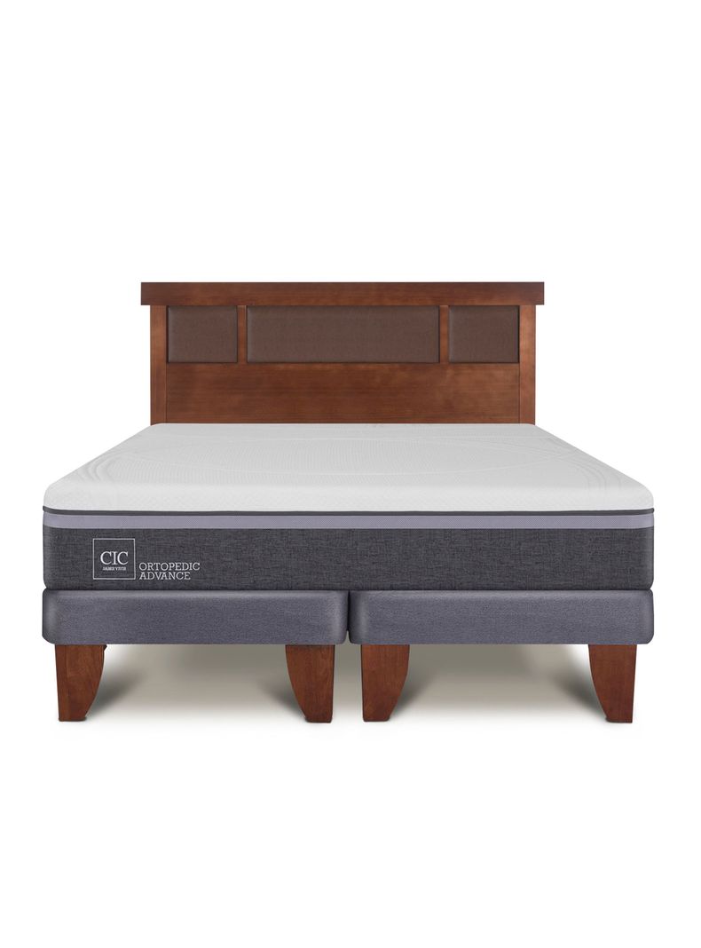 Cama Europea Ortopedic Advance King + Respaldo New Torino-2