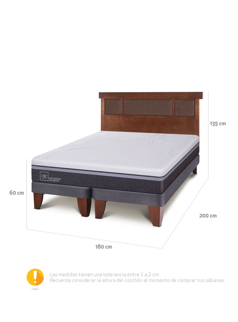 Cama Europea Ortopedic Advance King + Respaldo New Torino-1