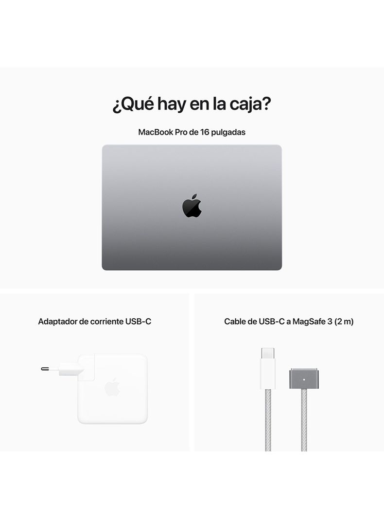 MacBook Pro 16" Chip M2 Pro 12 Núcleos CPU y 19 Núcleos GPU 16GB RAM 512GB SSD Gris Espacial-4
