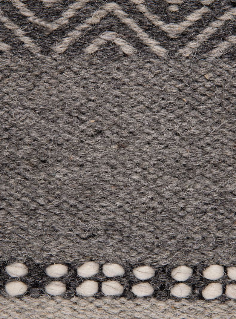 Alfombra 160 x 230 cm Wool Tribal Rayas Gris-1
