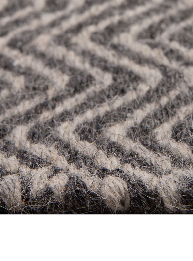 Alfombra 160 x 230 cm Wool Tribal Rayas Gris-2