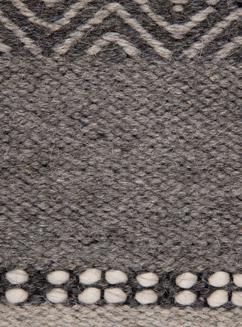 Alfombra 190 x 290 cm Wool Tribal Rayas Gris-1
