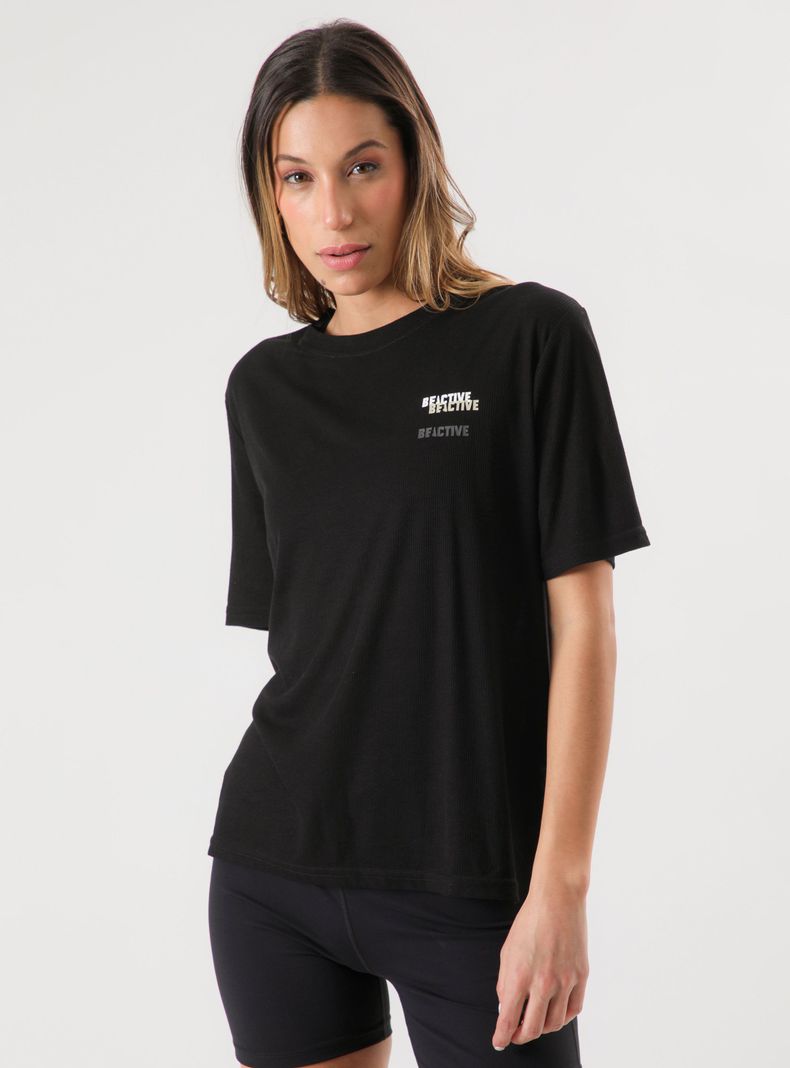 Polera Lisa T-Shirt Manga Corta Logo-0