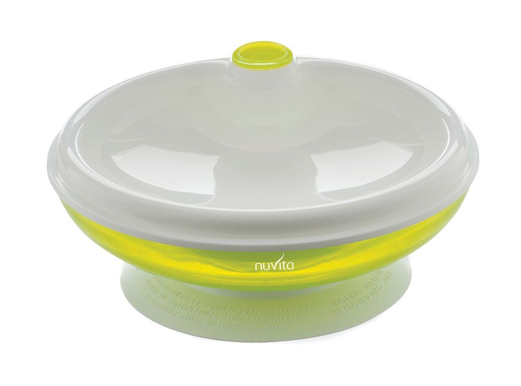 Plato de Bebe con Tapa para Microondas Verde Nuvita-0