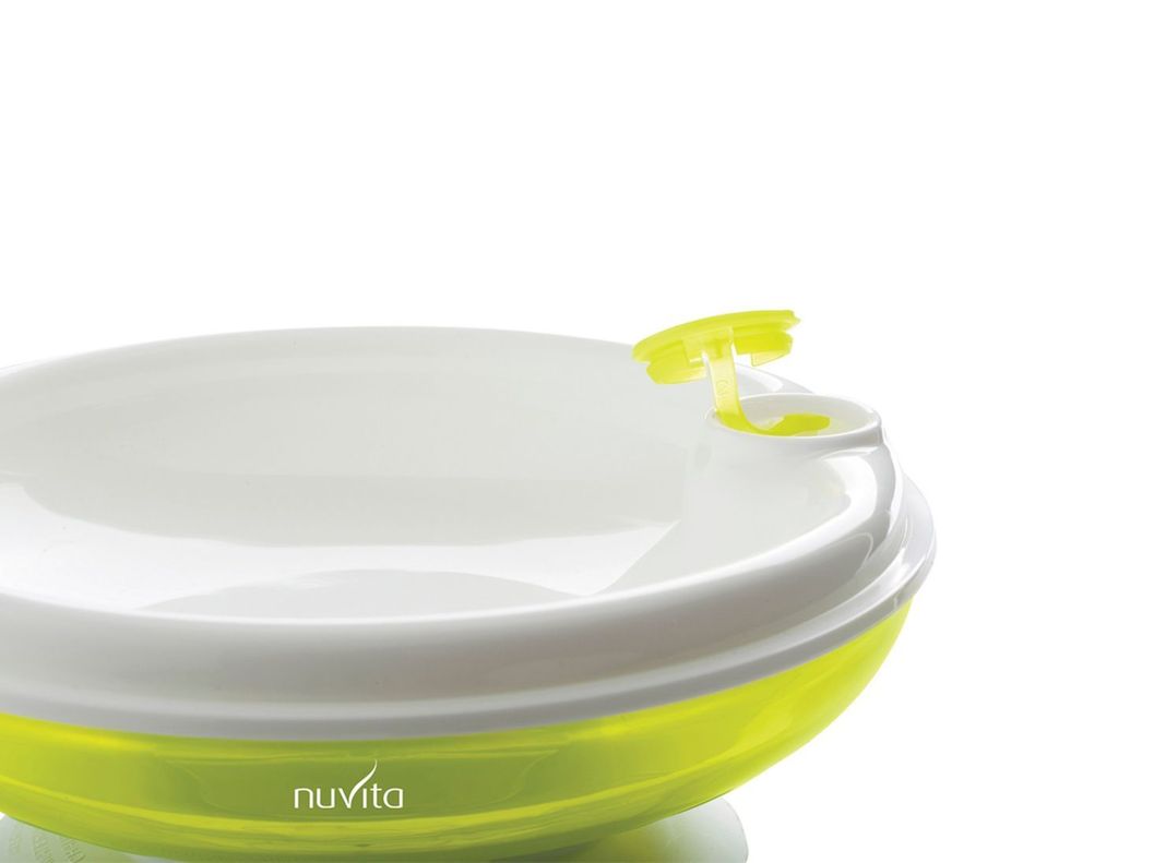 Plato de Bebe con Tapa para Microondas Verde Nuvita-2