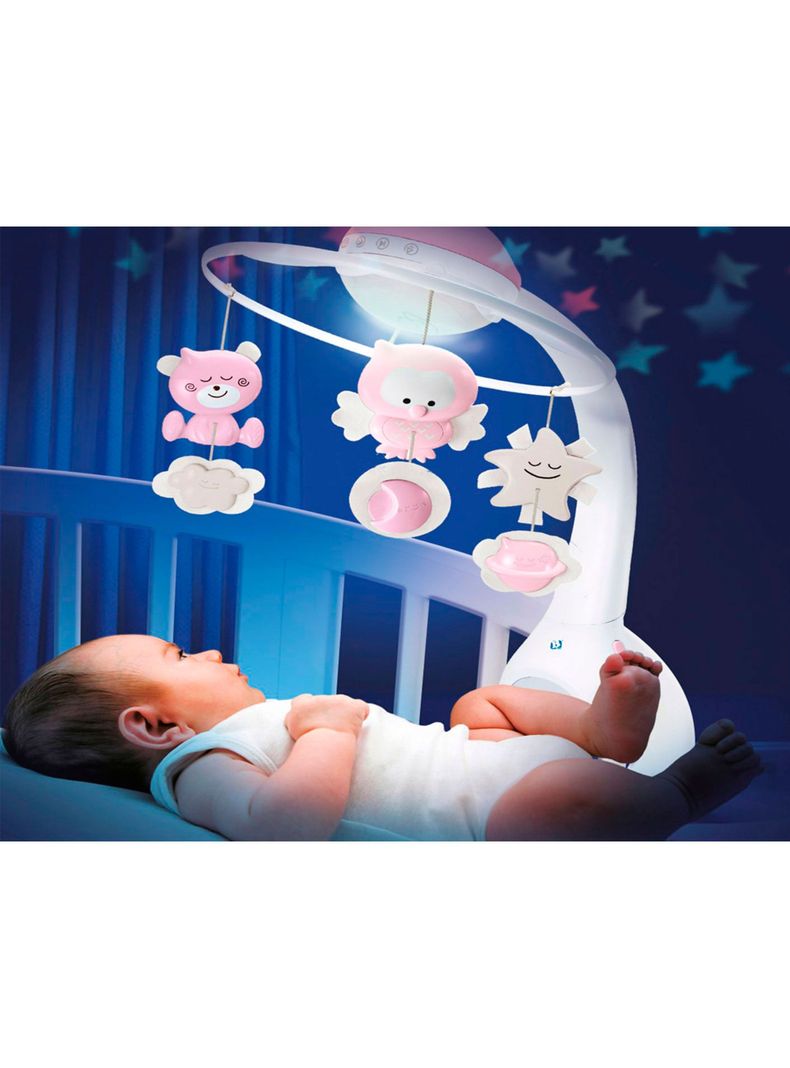 Movil Bebe Proyector Musical 3 en 1 Rosado Infantino-3