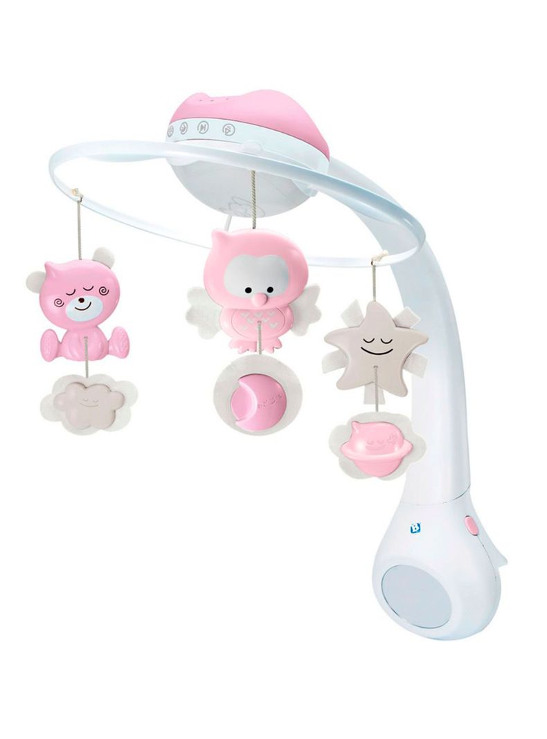 Movil Bebe Proyector Musical 3 en 1 Rosado Infantino-0