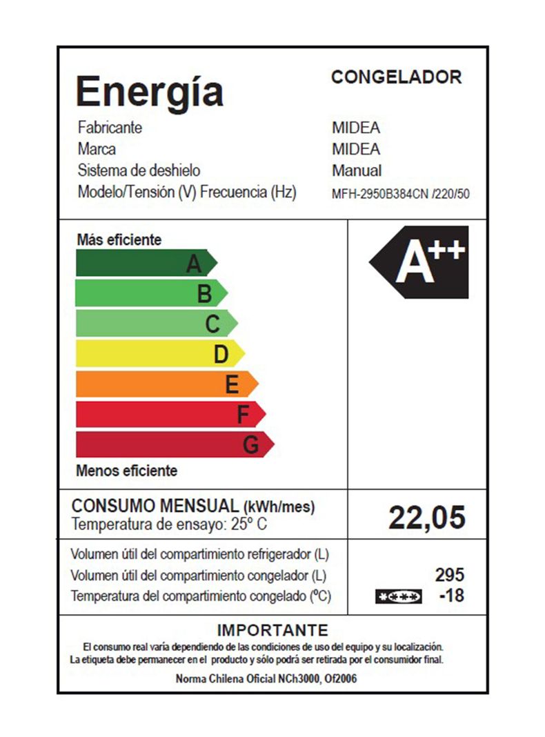 Freezer Midea Frío Combinado 295 Litros MFH-2950B384CN-6