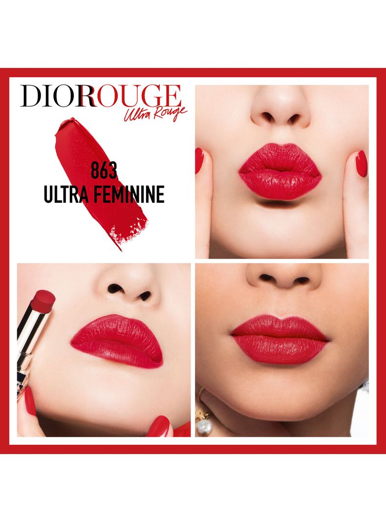 Labial Dior en Barra Rouge Ultra Rouge 863-1