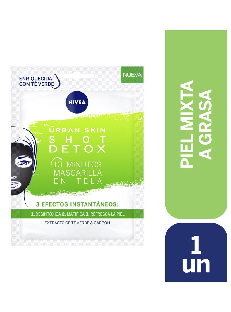 Mascarilla Nivea en Tela Urban Skin Shot Detox 10 Minutos-0