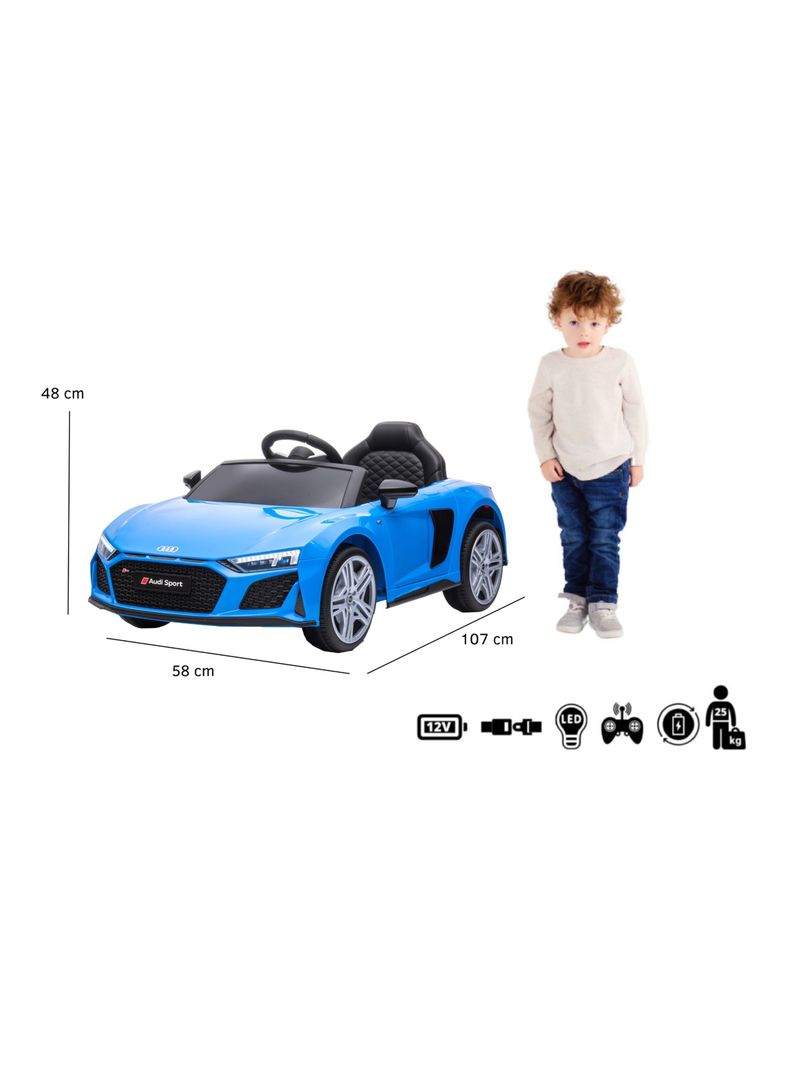 Auto R8 Spyder Batería 12V Licencia Audi Azul-4
