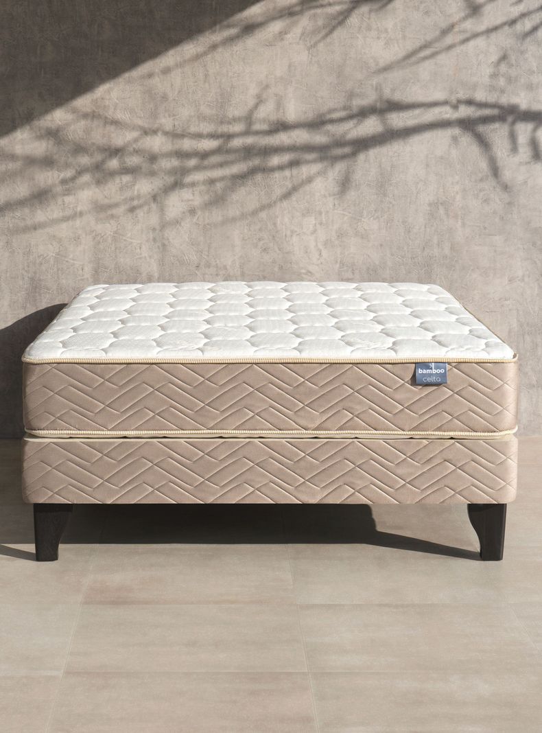 Cama Europea Bamboo 1.5 Plazas + Set Alba White-5