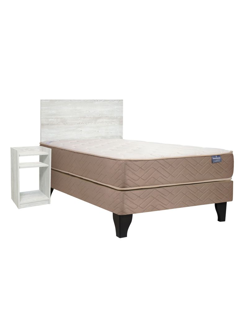 Cama Europea Bamboo 1.5 Plazas + Set Alba White-0