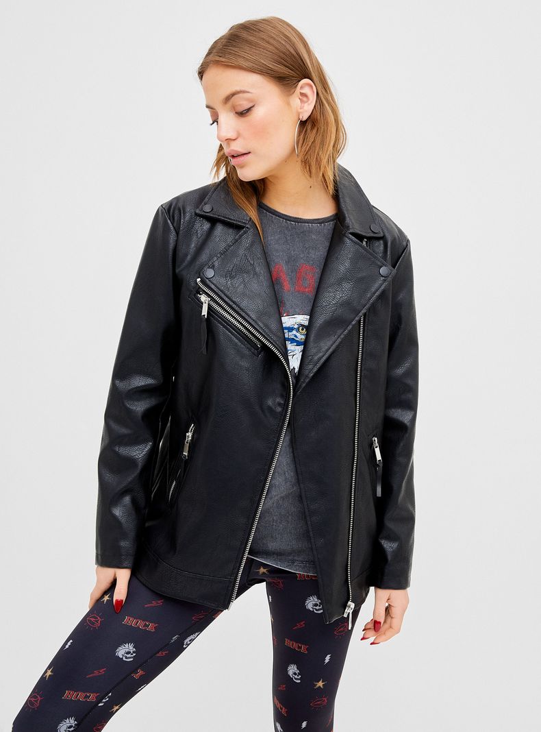 Chaqueta Biker PU Oversize