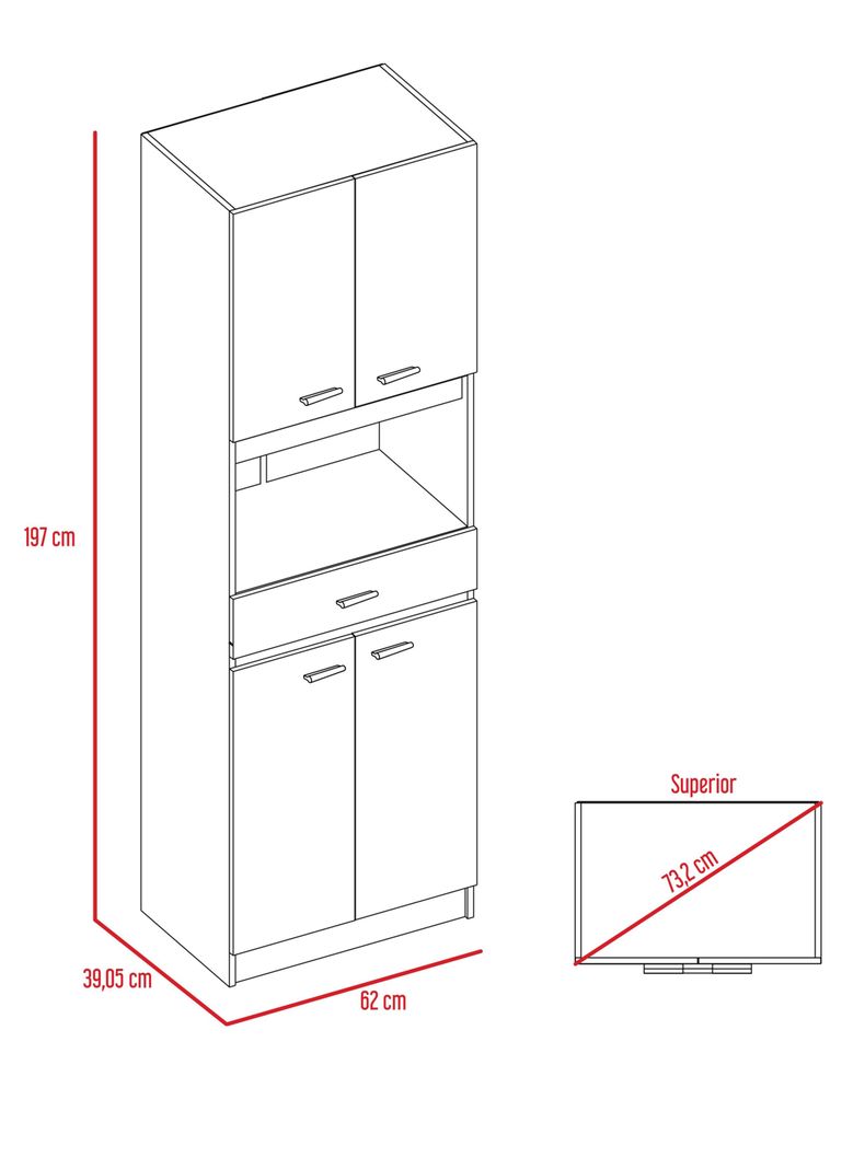 Módulo Microondas Bau 1 Cajón 4 Puertas-1