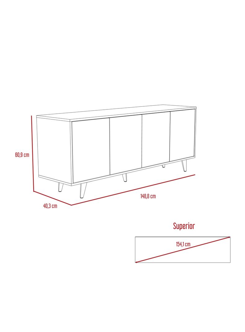 Rack para Tv Bora (1C) Rovere+Blanco Mqz-1