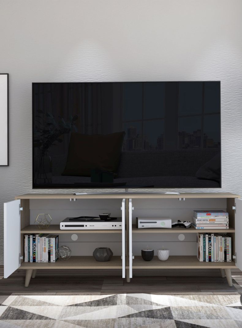 Rack para Tv Bora (1C) Rovere+Blanco Mqz-4