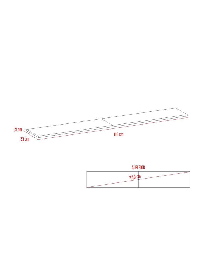 Repisa Vassel Wall Z-160 Miel-Plomo-1