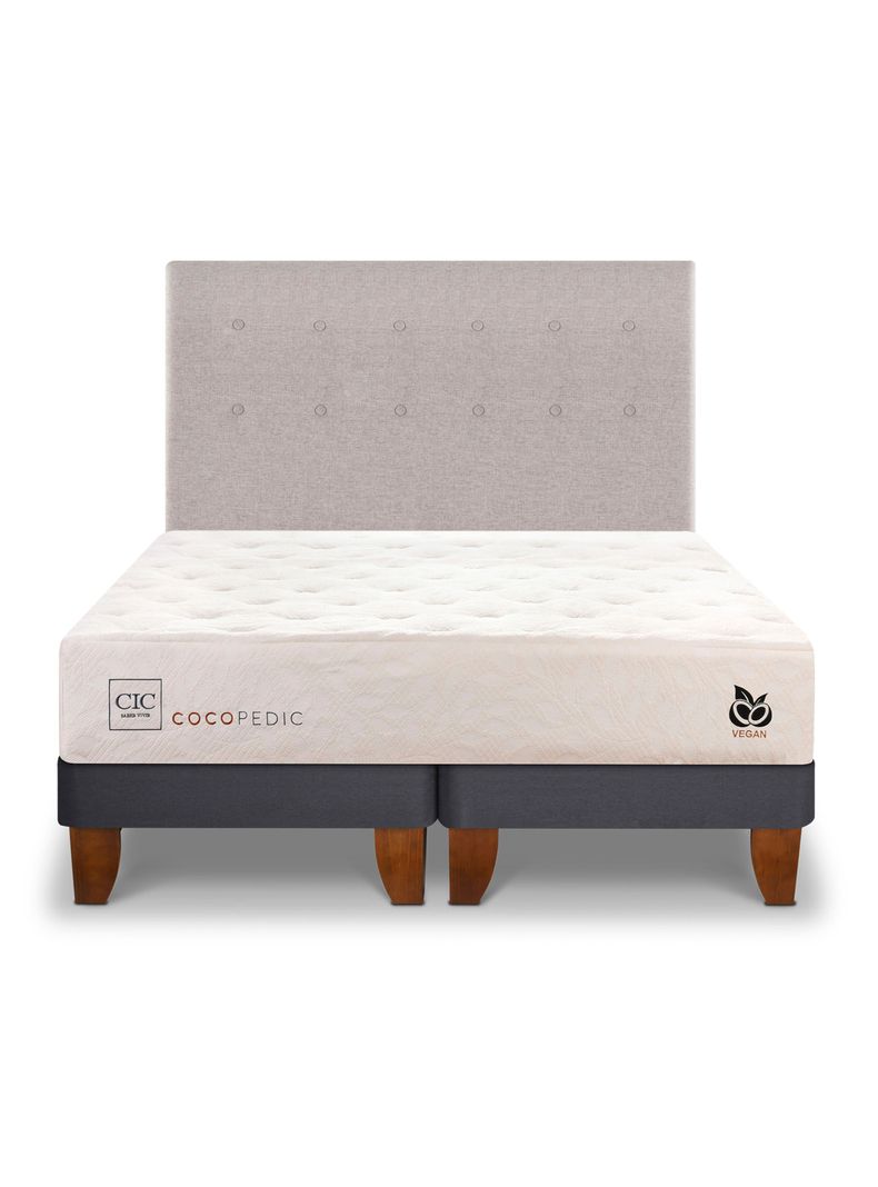 Cama Europea Cocopedic 2 Plazas Base Dividida + Respaldo Tigris-2