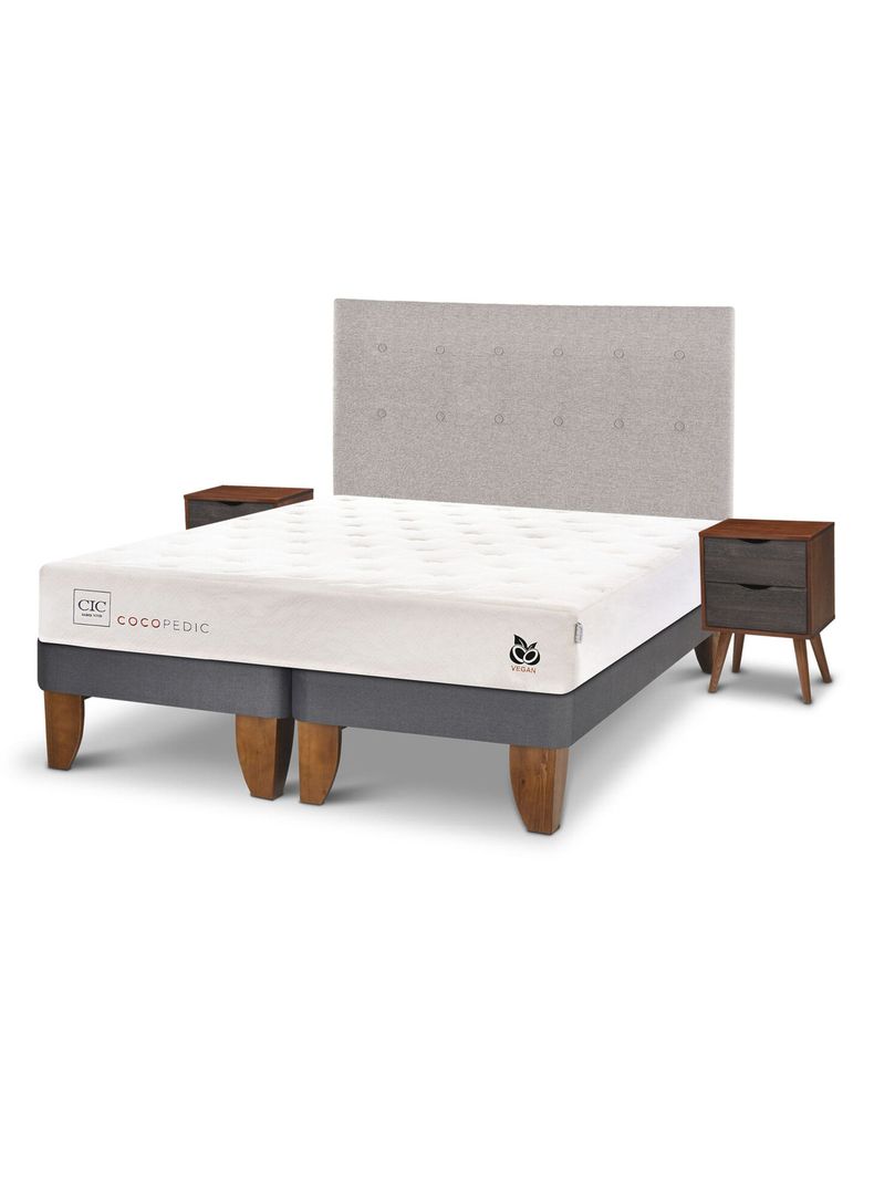 Cama Europea Cocopedic 2 Plazas Base Dividida + Set Muebles Tigris-0