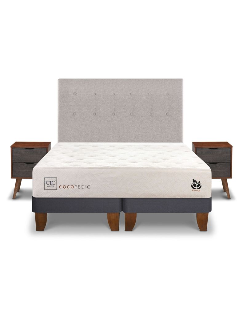 Cama Europea Cocopedic 2 Plazas Base Dividida + Set Muebles Tigris-2