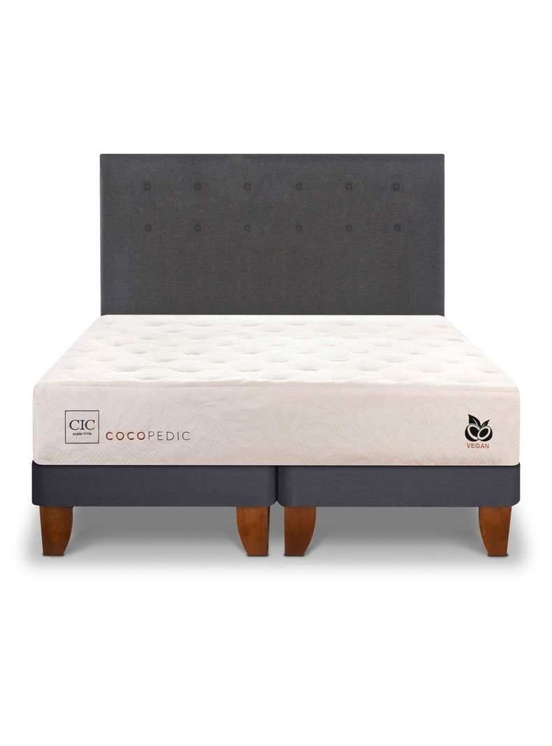 Cama Europea Cocopedic 2 Plazas Base Dividida + Respaldo Eufrates-2