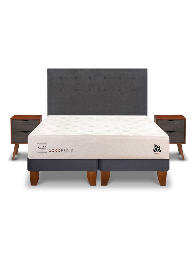 Cama Europea Cocopedic 2 Plazas Base Dividida + Set Muebles Eufrates-2