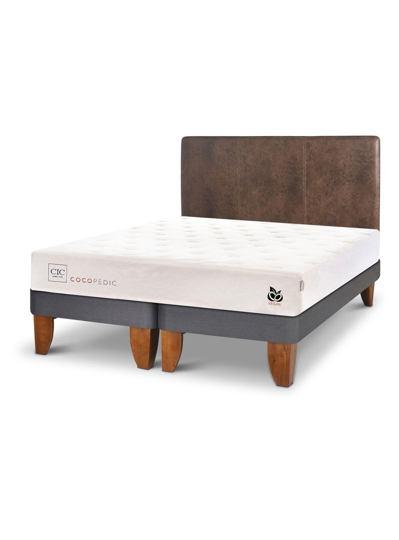 Cama Europea Cocopedic 2 Plazas Base Dividida + Respaldo Baker-0