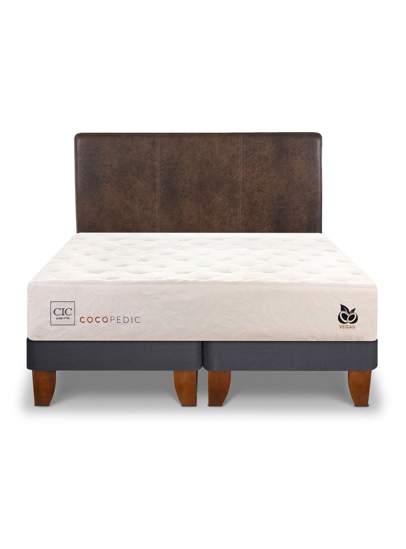 Cama Europea Cocopedic 2 Plazas Base Dividida + Respaldo Baker-2