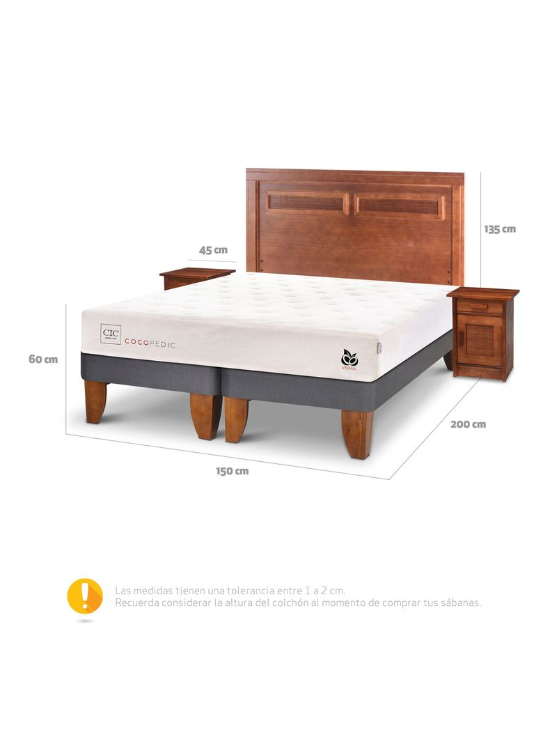 Cama Europea Cocopedic 2 Plazas Base Dividida + Set Muebles Milan-1