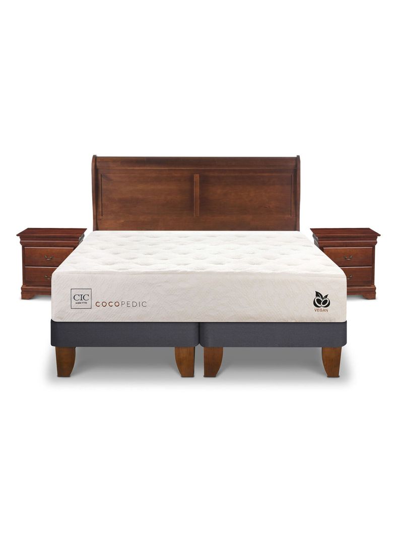 Cama Europea Cocopedic 2 Plazas Base Dividida + Set Muebles Miro-2