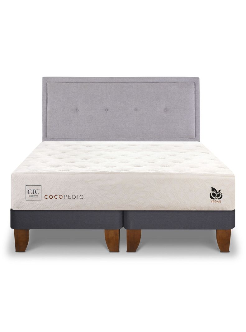 Cama Europea Cocopedic 2 Plazas Base Dividida + Respaldo Ganges-2
