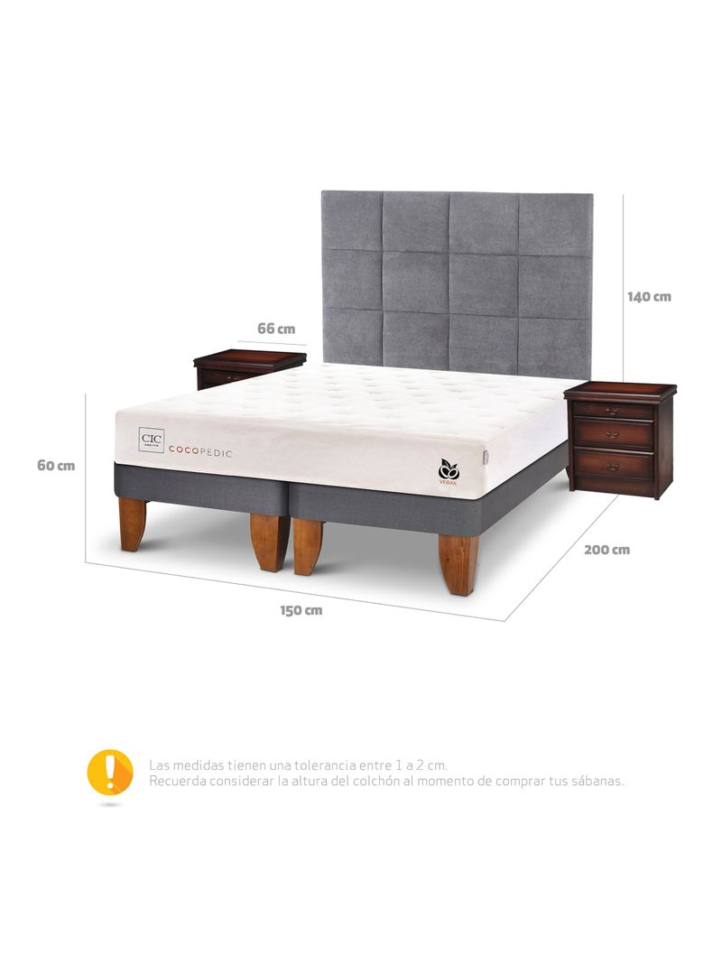 Cama Europea Cocopedic 2 Plazas Base Dividida + Set Muebles Tamesis-1