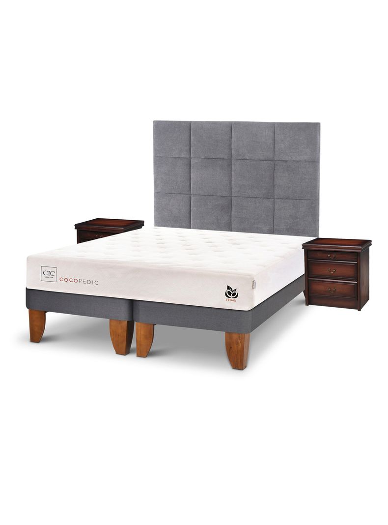 Cama Europea Cocopedic 2 Plazas Base Dividida + Set Muebles Tamesis-2