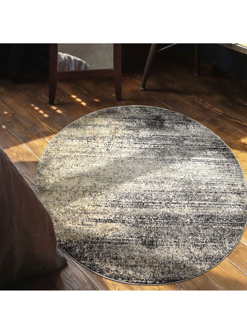 Alfombra Redonda Florida Gris 160 x 160 cm-1
