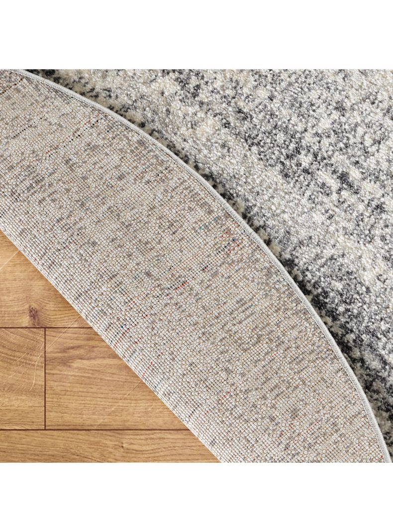 Alfombra Redonda Florida Gris 160 x 160 cm-3