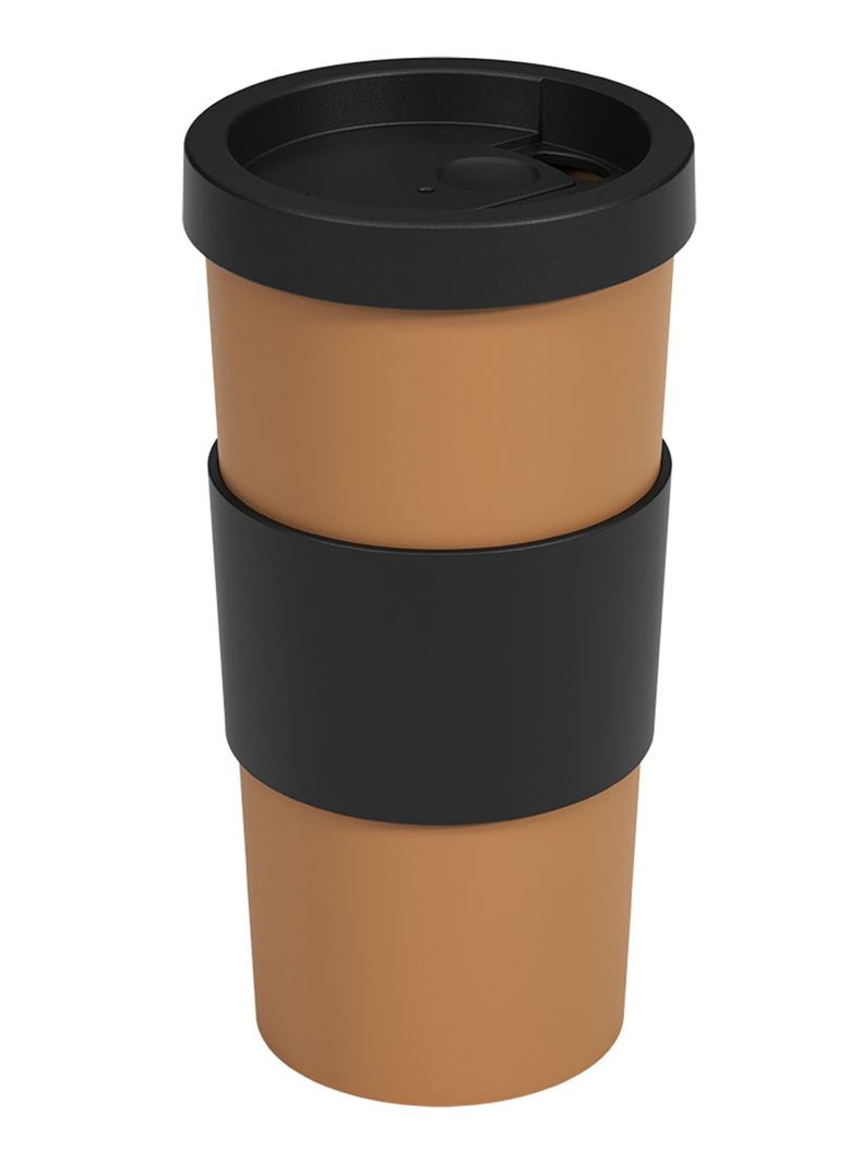 Vaso Mug para Café 500 ml Nutri Marrón Mate/Negro-0