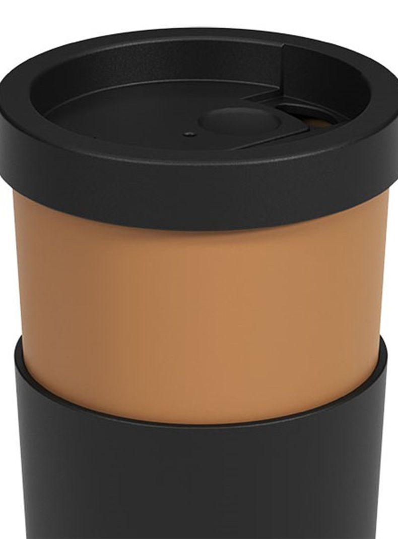 Vaso Mug para Café 500 ml Nutri Marrón Mate/Negro-1